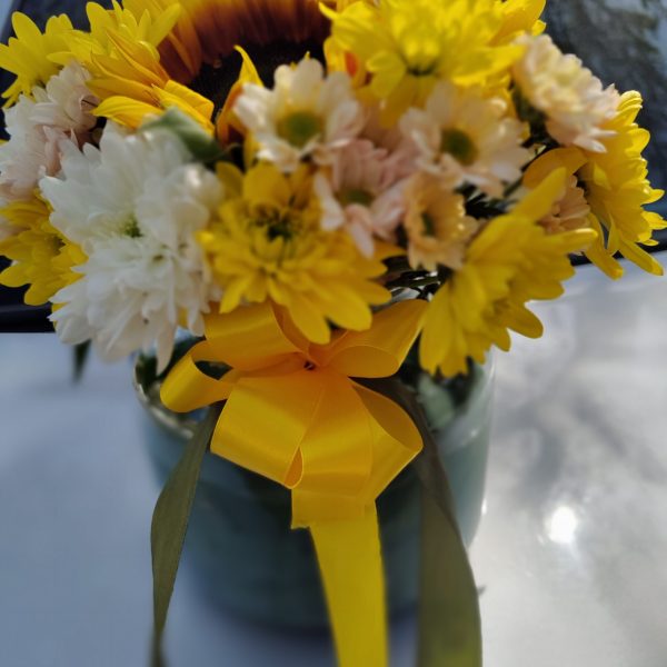 جار شیشه ای آفتاب گردان و داوودی - اصفهان