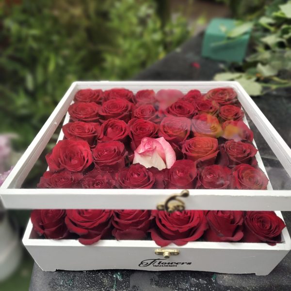 باکس رز قرمز پلکسی در شیشه ای - اصفهان