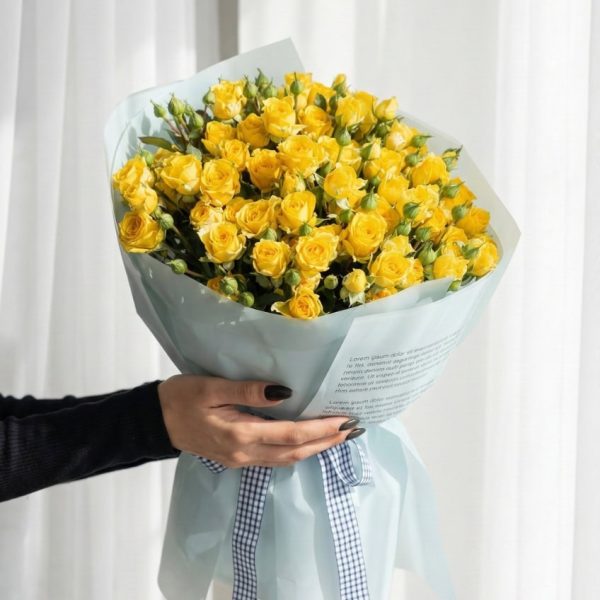 دسته گل رز مینیاتوری آنیدا کد 3019 - بلورا