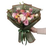 دسته‌گل لیسینتوس آلسترومریا Mixed Elegant Harmony No.15 | پلتفرم سبز | هایپرمارکت گل و گیاه